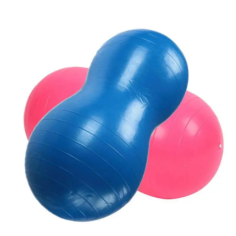 Yoga Ball Fitness Balls Peanut Balance Ball Inflatable Thick Sports Yoga Peanut Ball Pilates Birthing Fitball With Manual Pump