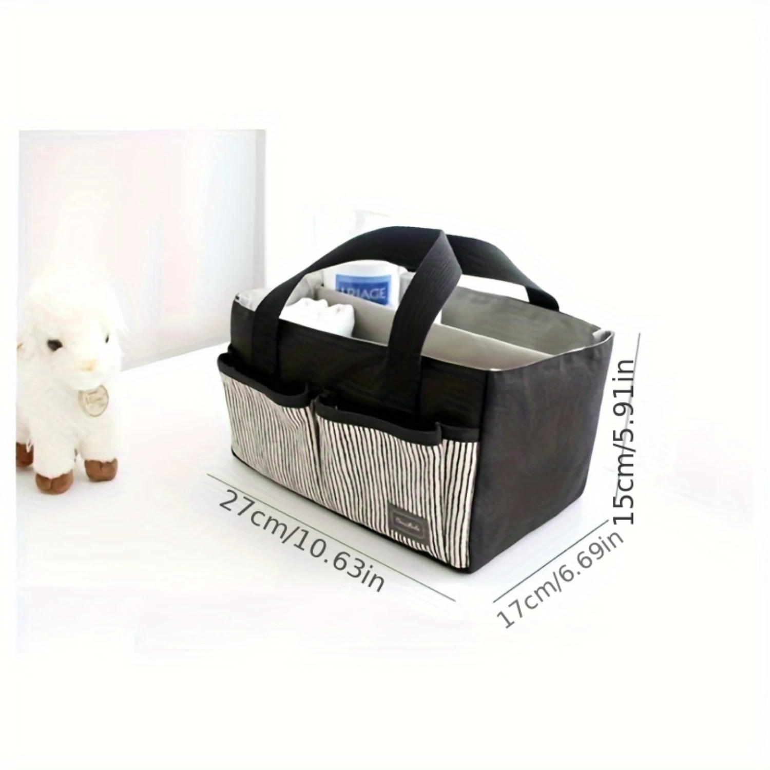 Diaper Caddy Organizer Basket, Portable Nursery Bin Tote Bag for Wipes, Bottles, Toys - Travel-Friendly Storage Solution!