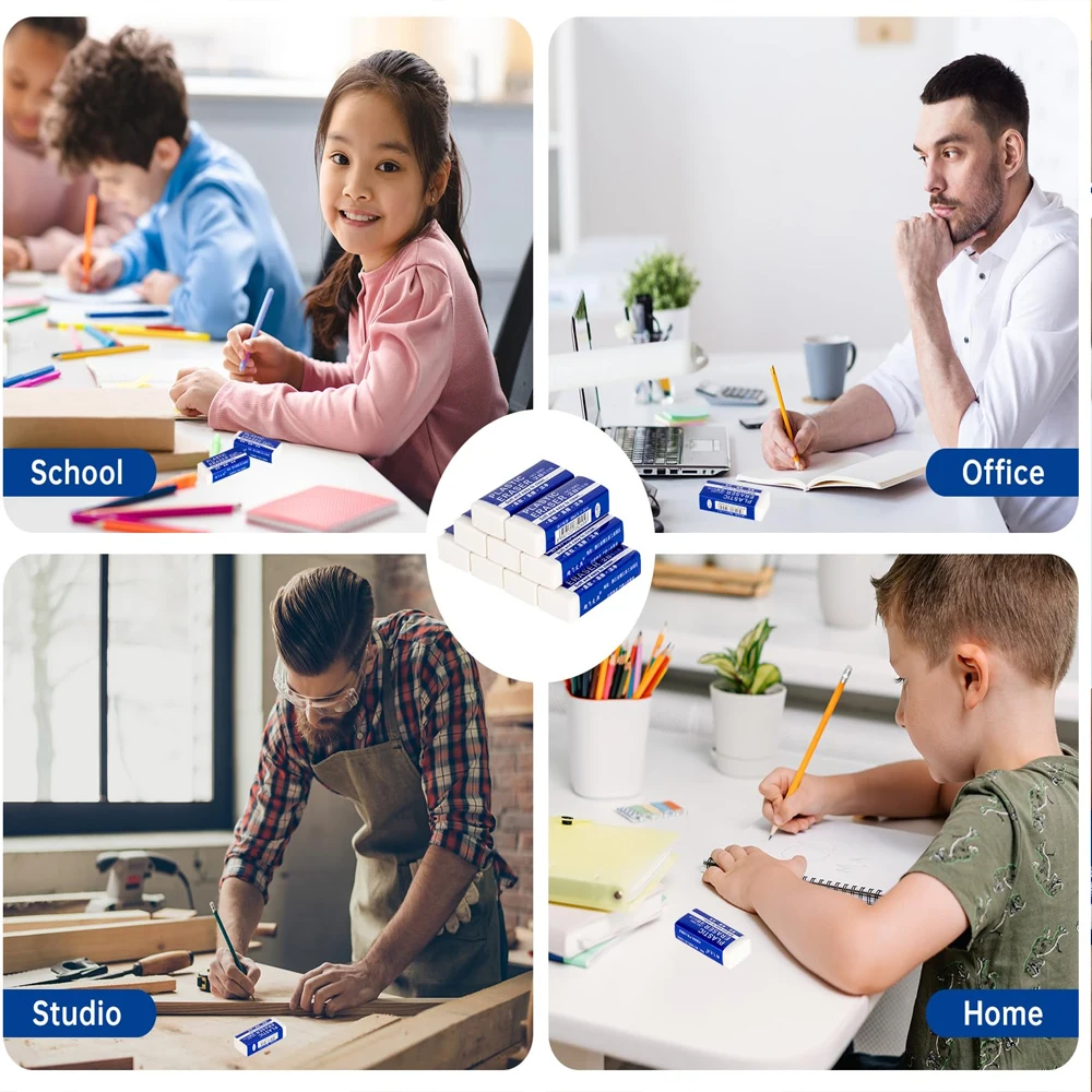 1–90 Stück 2B Bleistift-Radiergummis, weich, groß, PVC-Gummi-Radiergummi für Schule, Büro, Kinder, Zeichnen, Großskizzen, Prüfungskorrektur, Malerei, Kunst – Detail 4