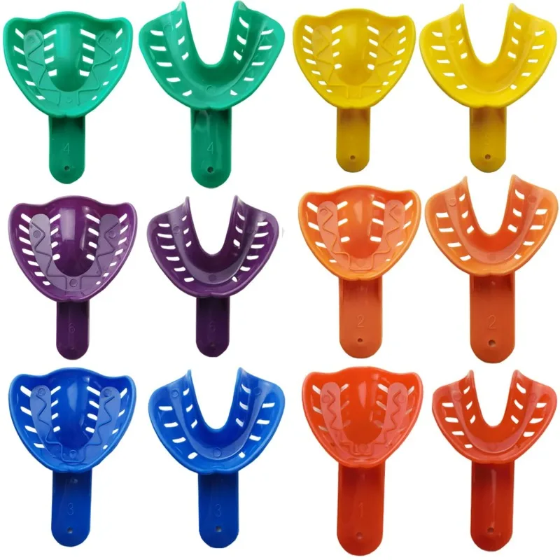 12pcs/set Adult & Child Dental Impression Trays Dentist Impression Durable Plastic Teeth Holder Dentistry Accessory Tools New
