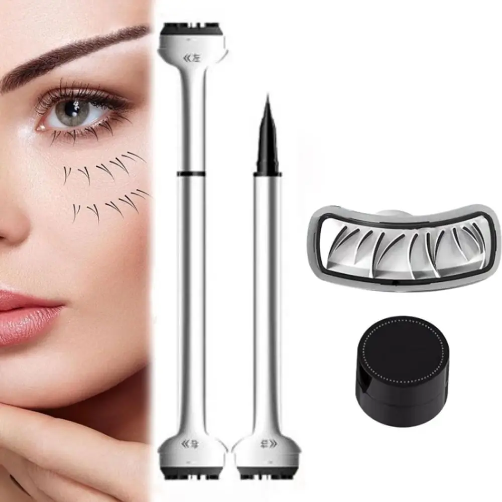 New Upgraded Waterproof Lower Lash Stamp Set Easy to Use Quick Dry Silicone Eyelash Stamp Portable Double Head Eye Liner