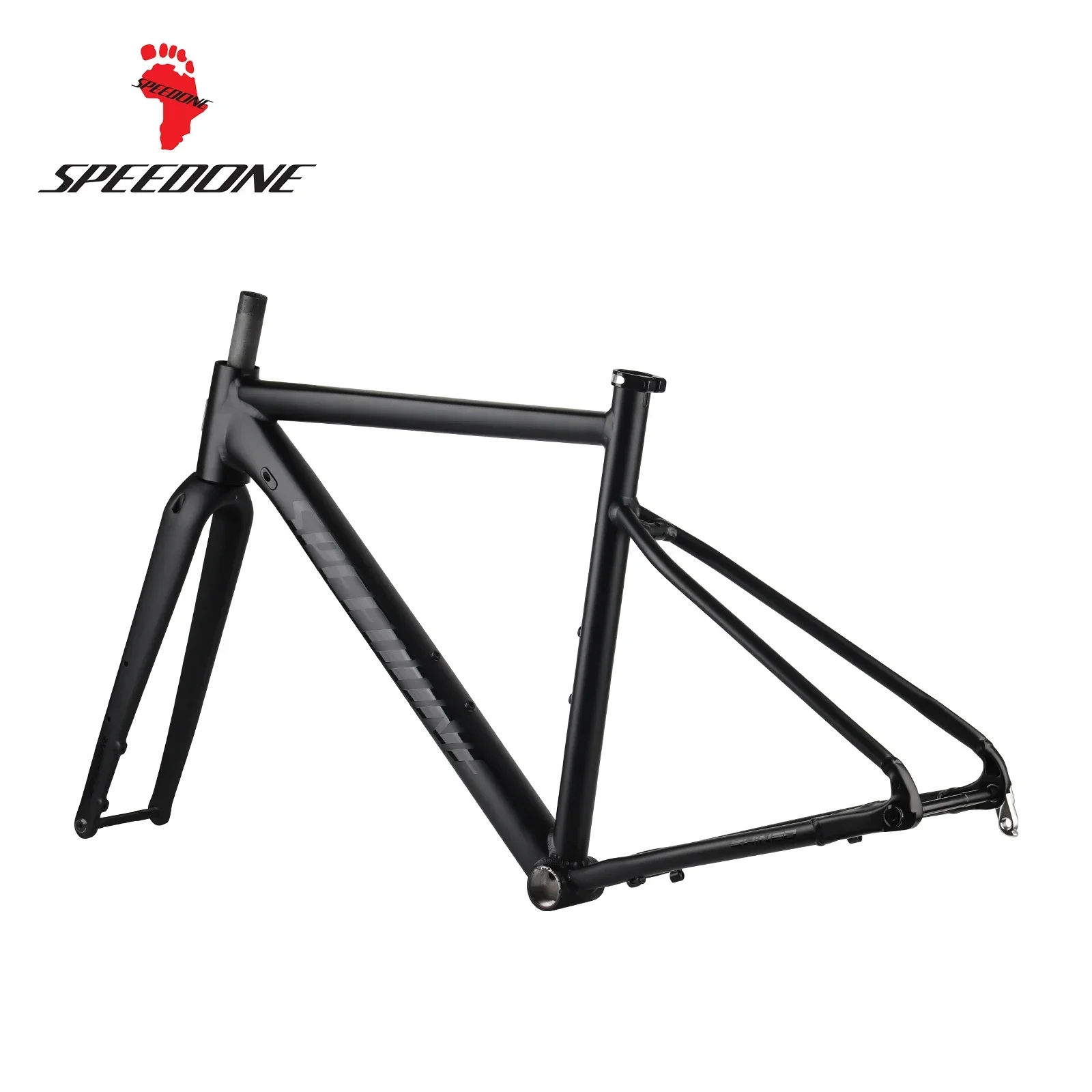 SPEEDONE-Road Bicycle Frame with Rigid Fork Set, Ultralight Aluminum Alloy, Internal Routing, Gravel Bike, 142x12mm, 700C