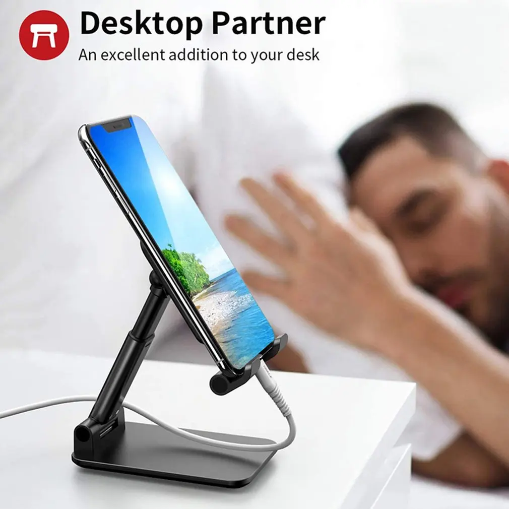 Adjustable Desk Mobile Phone Holder Stand Metal Desktop Tablet Holder Table Cell Foldable Extend Support For iPhone iPad