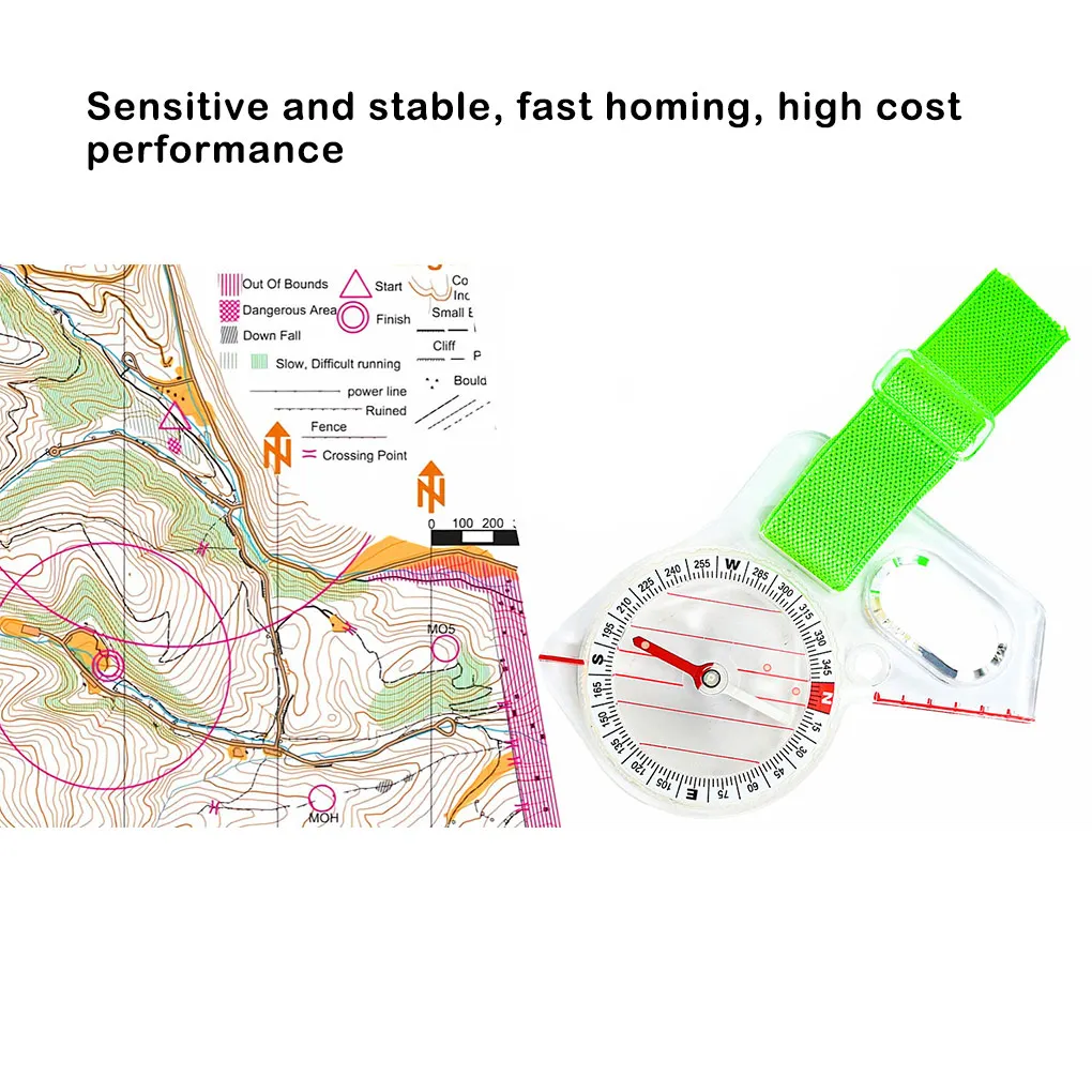 Outdoor Hand Navigation Tool Waterproof Competition Orienteering Teaching Dial Quick Returning Map Scale for Mountaineering