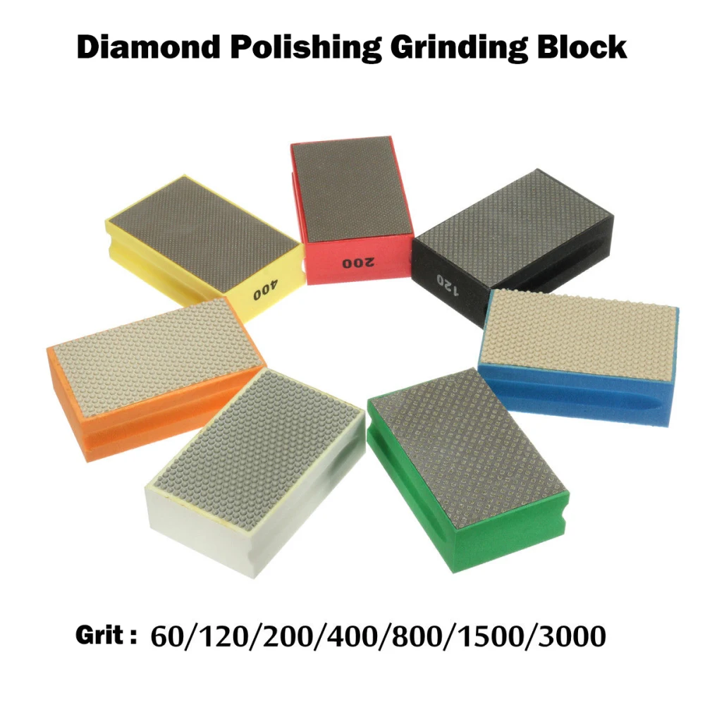 1pcs Diamond Polishing Grinding Block 60/120/200/400/800/1500/3000 Mesh Random Color Stone Marble Ceramic Abrasive Sanding Disc