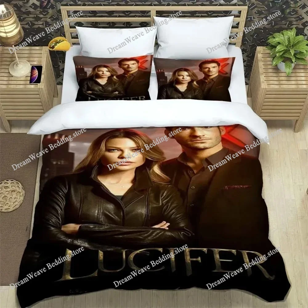 

Cartoon TV Lucifer Bedding Set Exquisite Bed Supplies Set Adult Duvet Cover Bed Comforter Set Bedding Set Birthday Gift