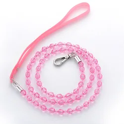 Beads Pet Leash Fashionable Princess Style Crystal Pet Leash for Small Dogs Cats ABS Anti Fracture Dog Beads Leash Pet Accessori