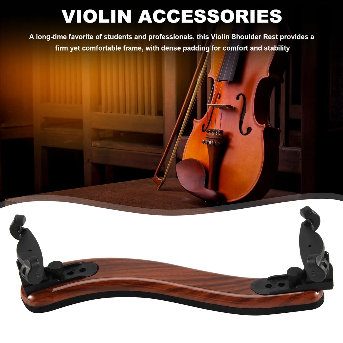 Soporte para reposabrazos de violín profesional 3/4 4/4 ajustable madera de arce reposabrazos para violín accesorios de piezas de violín