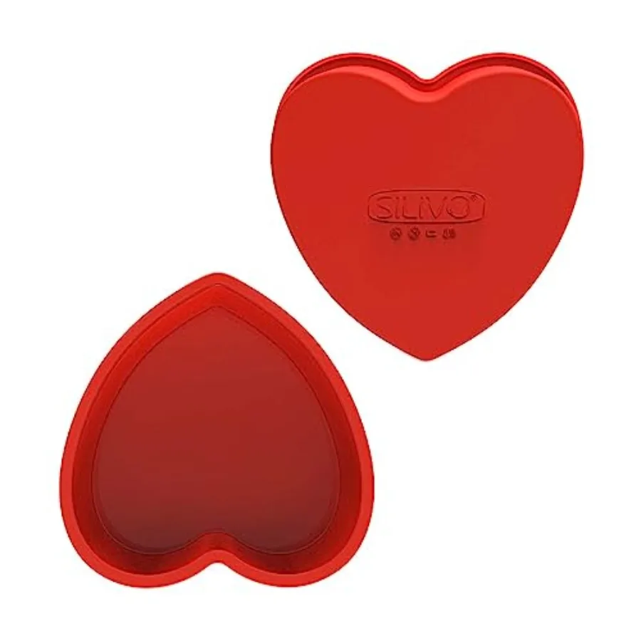 

Silicone Heart Shaped Cake Pans 2 Pack - 9 Inch Nonstick Heart Cake Molds for Cakes and Brownies