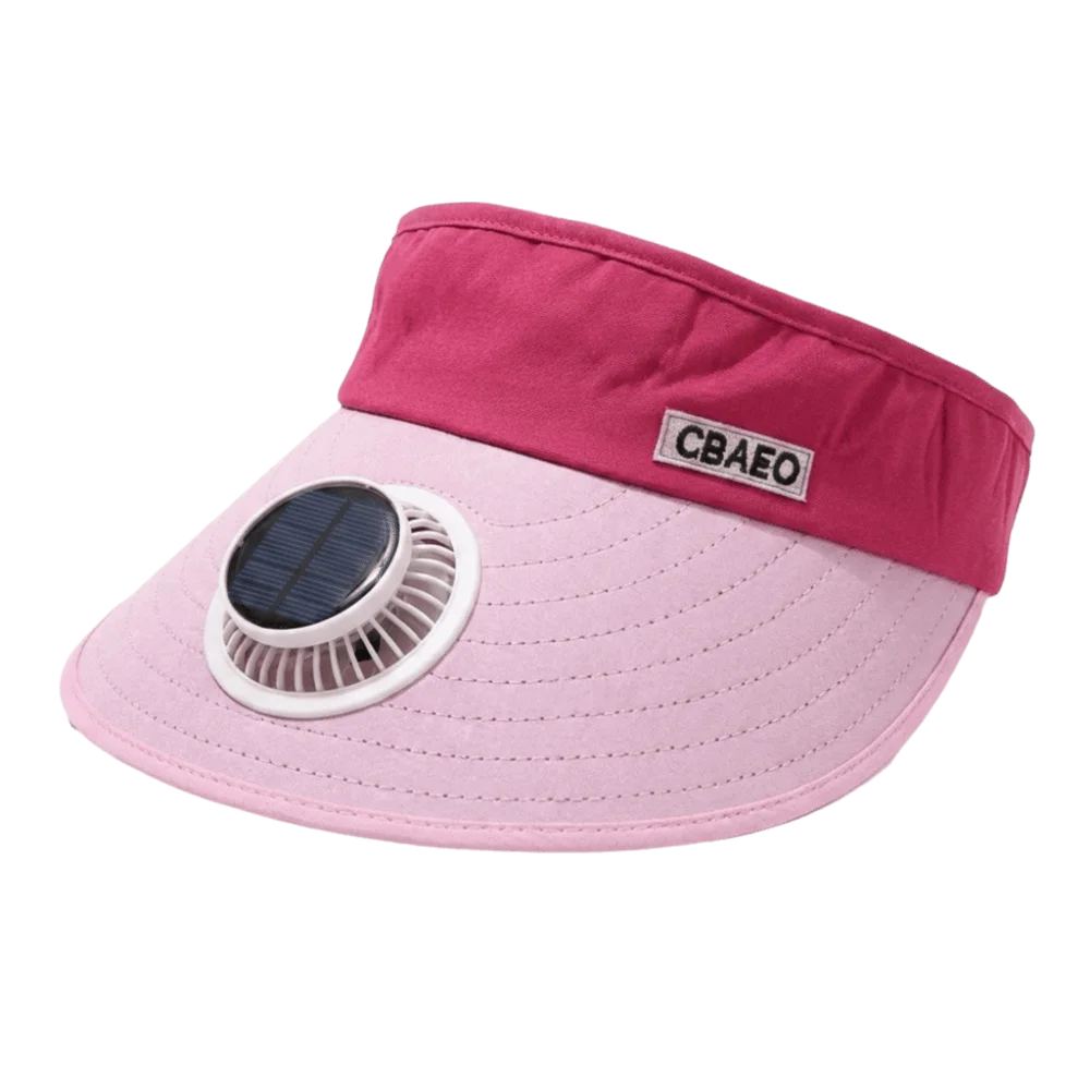 

Cooling Breathable Solar Fan Hat Polyester USB Charging Empty Top Hat Lightweight Adjustable Visor Hat for 5V300MAH Beach