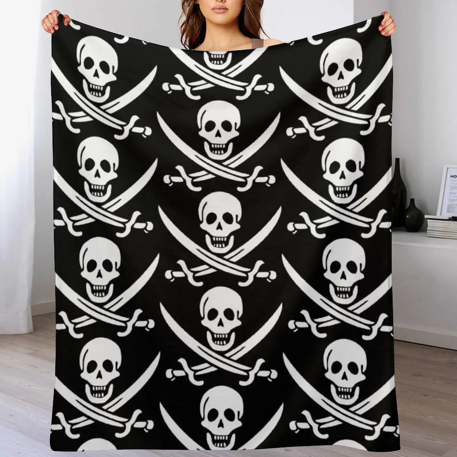 

Pirate Flag Throw Blanket Retros Bed Luxury Baby Blankets