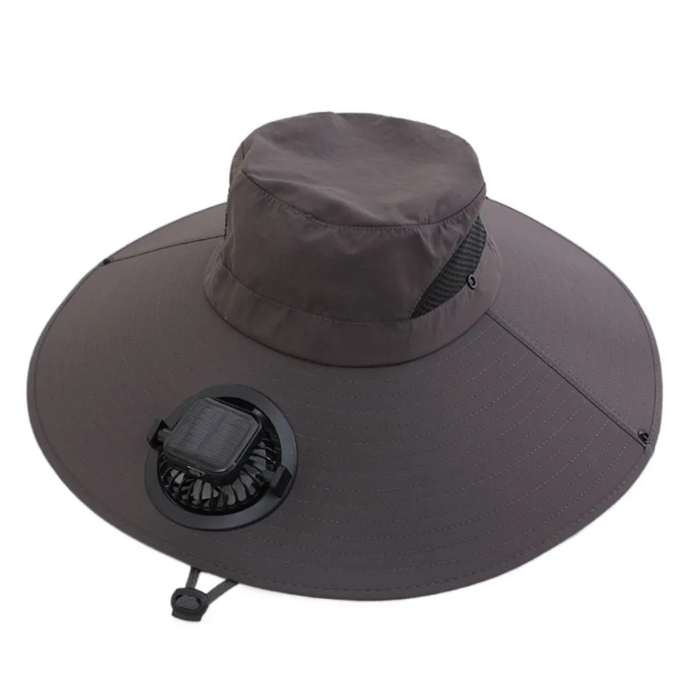 

High Quality Wide Brim Solar Fan Hat Rechargeable Solar Charging Rechargeable Sun Hat Large Eave Lightweight Sun Hat Summer
