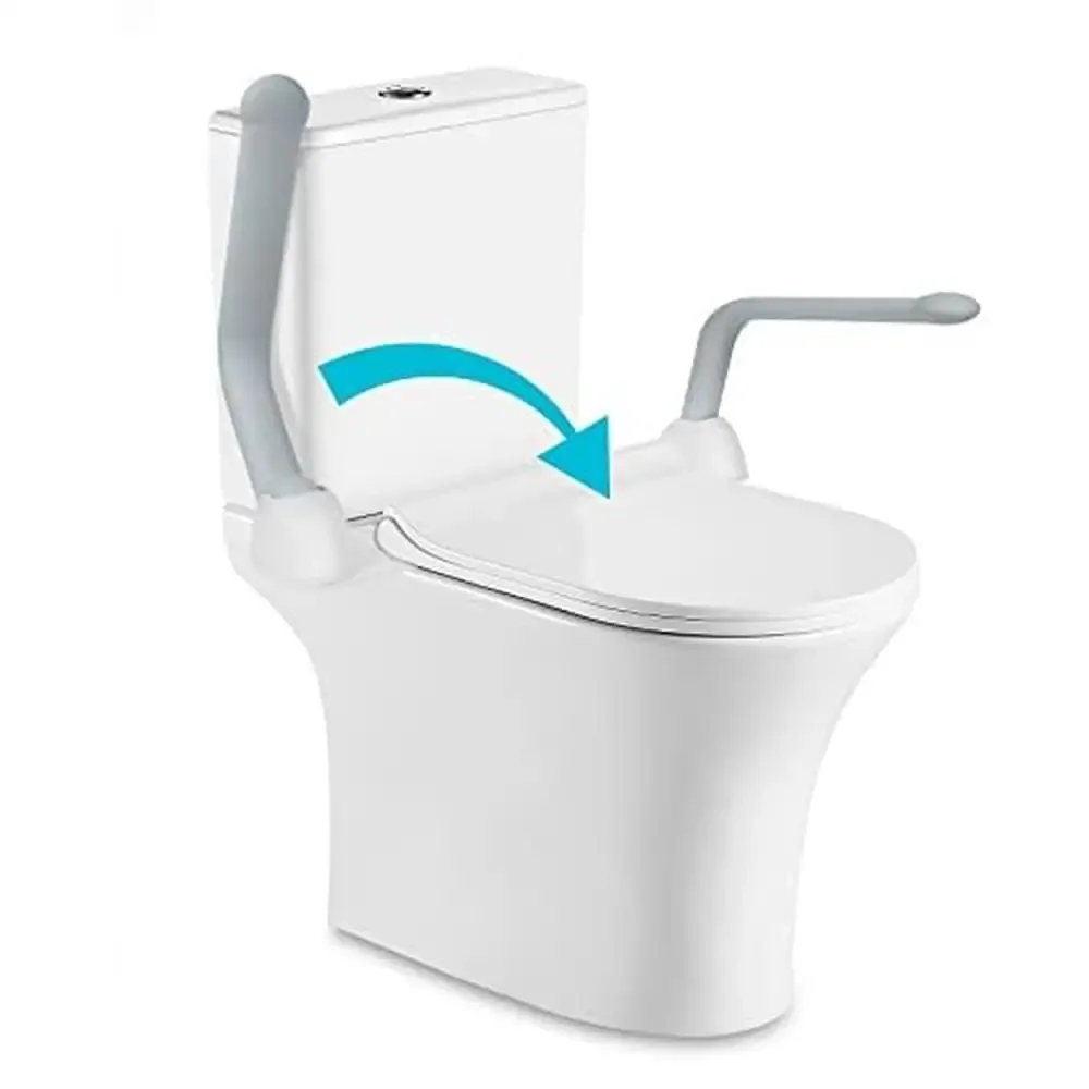 

Toilet Safety Rails Foldable Handles Heavy Duty 520 lbs Seniors Handicap Assist Frames Arms Stability Non-Slip Installation Easy