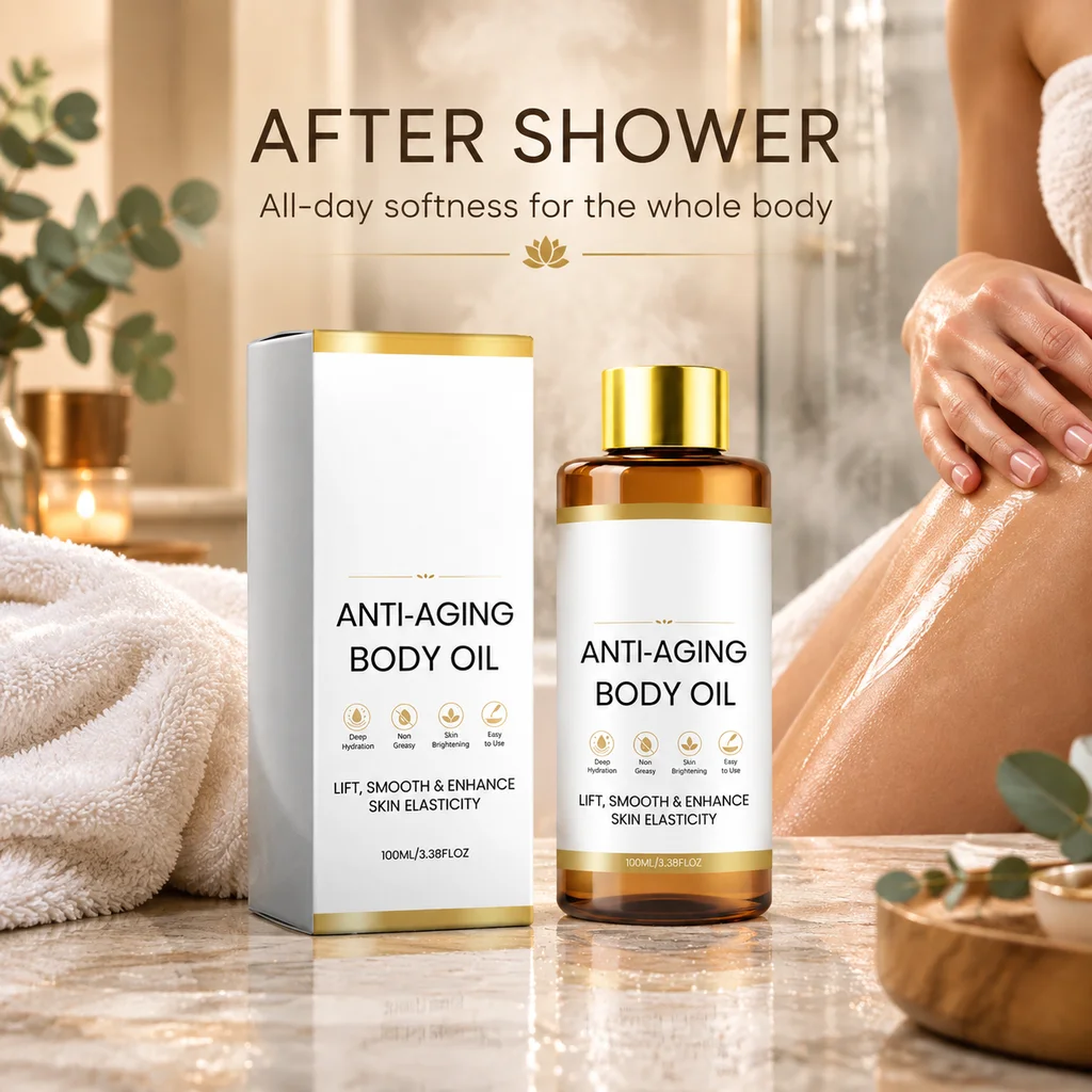 Body Massage Oil 100Ml Deep Hydrating Nourishing Soothing Non Greasy Fast Absorb For Dry Rough Skin After Shower Home Body Skinc