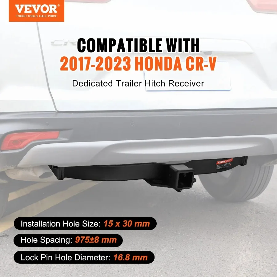 Class 3 Trailer Hitch 2-Inch Receiver Q455B Steel Tube Frame Compatible 2017-2023 Honda CR-V 6000 lbs Multi-Fit Hitch Ball Moun