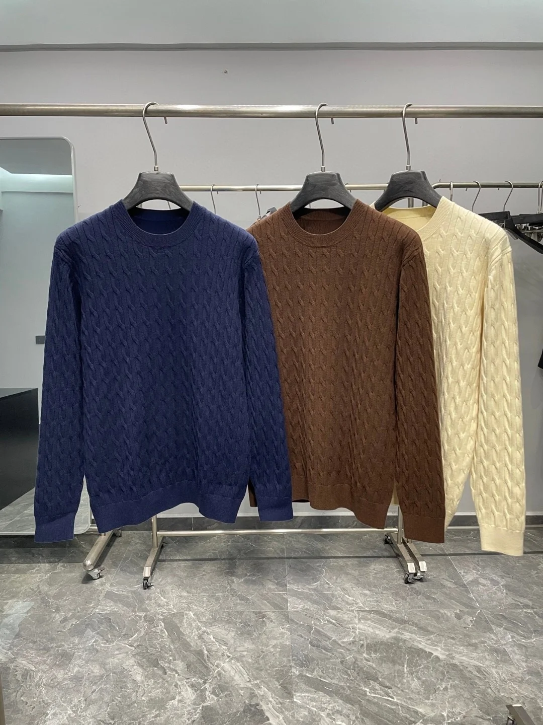 

BC Twist Wool Blended Casual Long Sleeve Sweater