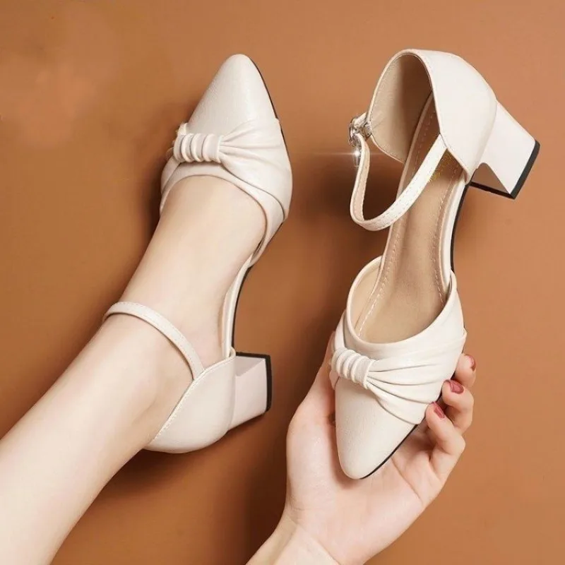 

Ladies Shoes 2026 High Quality Open Toe Women's Sandals Fashion Zip Office and Career Summer Plus Size Solid Heeled Sandals35-43