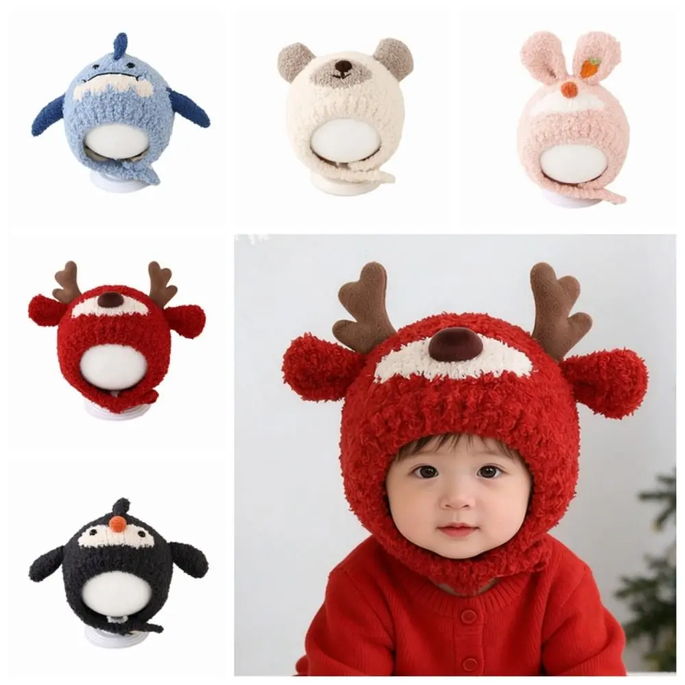 

Cute Winter Baby Crochet Hat Breathable Cold-Resistant Toddler's Plush Knitted Hat Thermal 6-30 Months Kids Ear Protection Hat