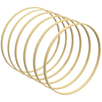 5Pcs Wooden Hoops DIY Handmade Round Bamboo Catcher Wooden Ring Wedding Wreath Floral Hanging Crafts Home Garden Wall Decoration