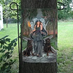 Hecate, Goddess of the Crossroads Garden Flag