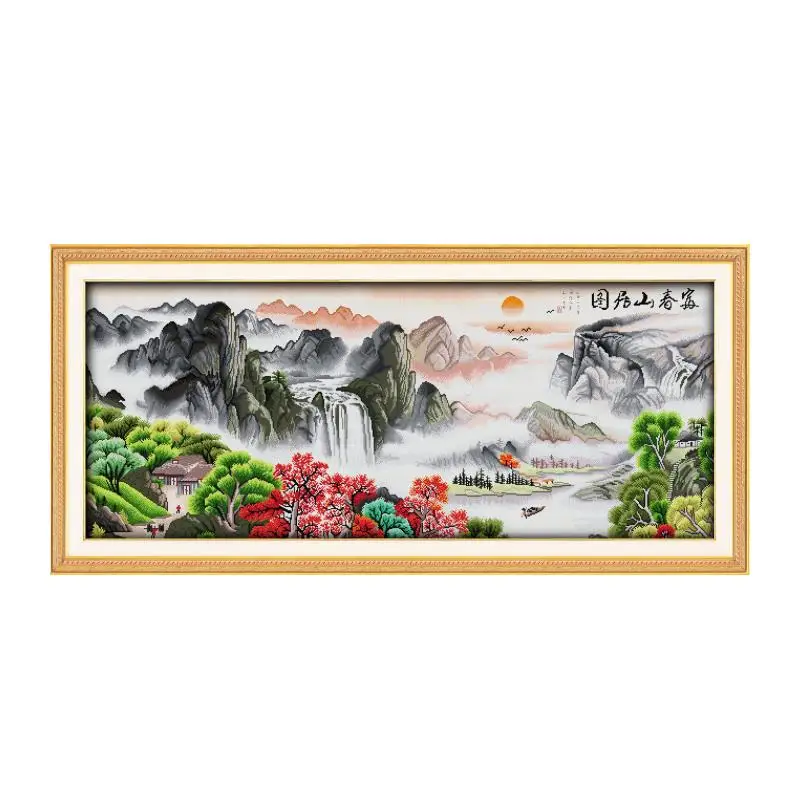 Dwelling in the Fuchun Mountains cross stitch kit bird winter snow 14ct 11ct count printed embroidery DIY handmade needlewo