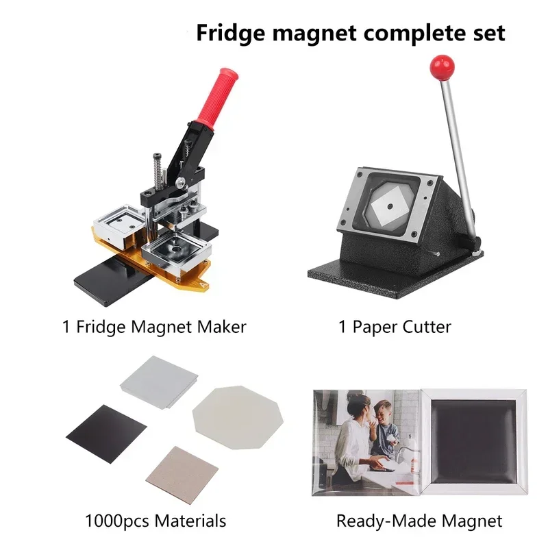 63.5*63.5MM, 50 * 50MM Square Magnet Burger Patty Press With Badge Refrigerator Sticker Production