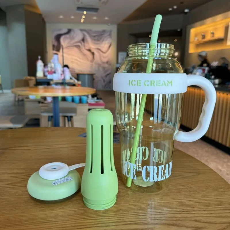 Trendy Oversized Tumbler - 32oz Summer Cup with Straw & Leakproof Lid - Cute Lucky Print Design for Travel, Beach & Outdoor view 4