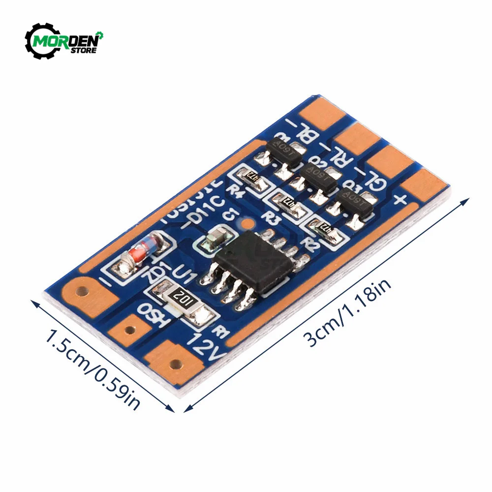 Módulo rgb 5v-12v, 5 peças, 11 tipos de modo, interruptor de botão, módulo de lâmpada colorida, placa de circuito de acionamento de alta corrente,