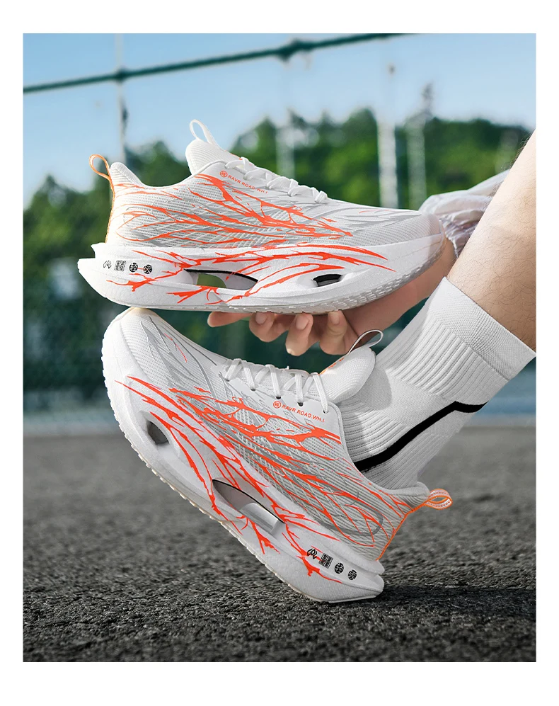 Herren-Sneaker mit Carbonplatte, Laufschuhe, leichte, atmungsaktive, stoßdämpfende Tennis-, Sport- und Marathon-Schuhe für das Training – Detail 24