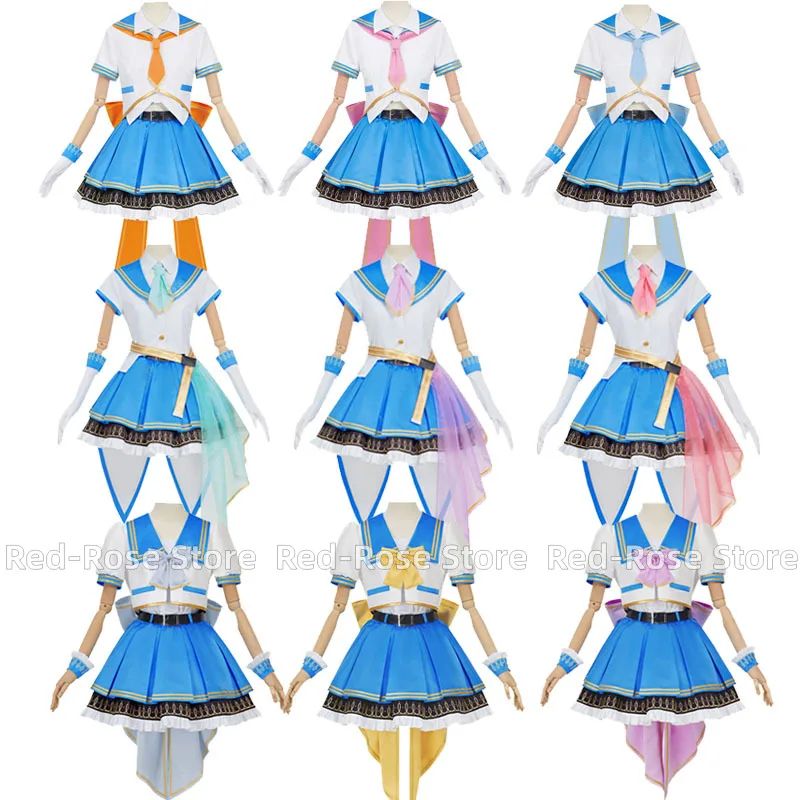 LoveLive!Sunshine!! Takami Chika Cosplay Sakurauchi Riko Costume Matsuura Kanan Kurosawa Dia Aqours Sailor Uniform Skirt