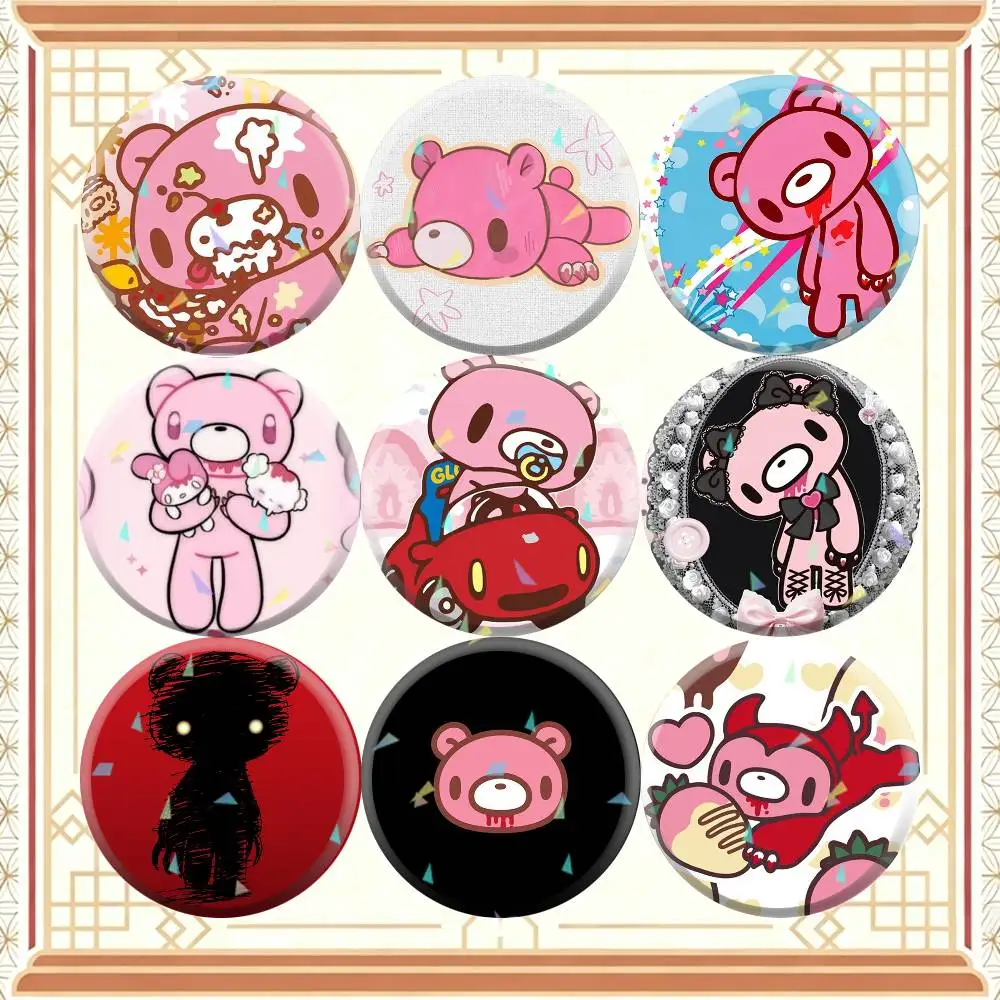Pink Bear G-Gloomys K-Kawaii   32/44/58mm Handmade Pins Round Brooch Badge Backpacks Clothes Jewelry Gifts