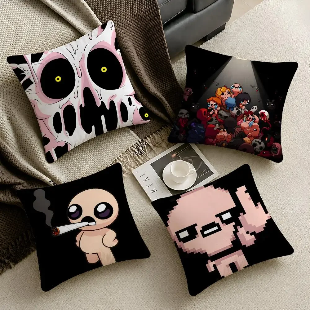Game Binding Isaac Dark Gothic Cushion Cover  Throw Pillow Soft Short Plush Cozy Durable Colorfast Sofa Bedroom Home Decor Gift