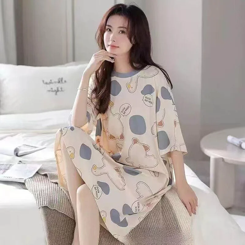 Summer New Women\'s Pajamas Girls Dresses Thin Section Of Home Wear Princess Dress Pajamas Sweet And Lovely Students Home Wear Su