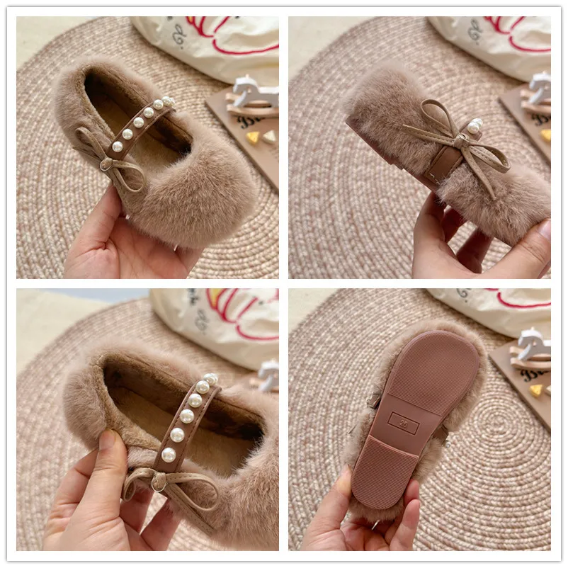 الفتيات مطرز حزام أفخم بطانة حذاء كاجوال 2025 جديد الشتاء الاطفال الأميرة الشقق مع القوس التفاصيل لينة وحيد في الهواء الطلق ارتداء اليومي #6