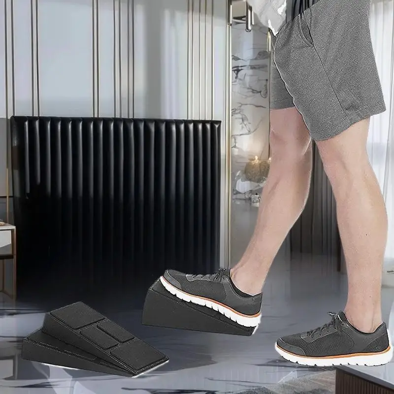 معدات اللياقة البدنية المتينة 3 في واحد - نقالة الساق، إسفين إسفنجي القرفصاء، لوح مائل لرفع الساق، ملحق إسفين اليوغا سهل التركيب #4