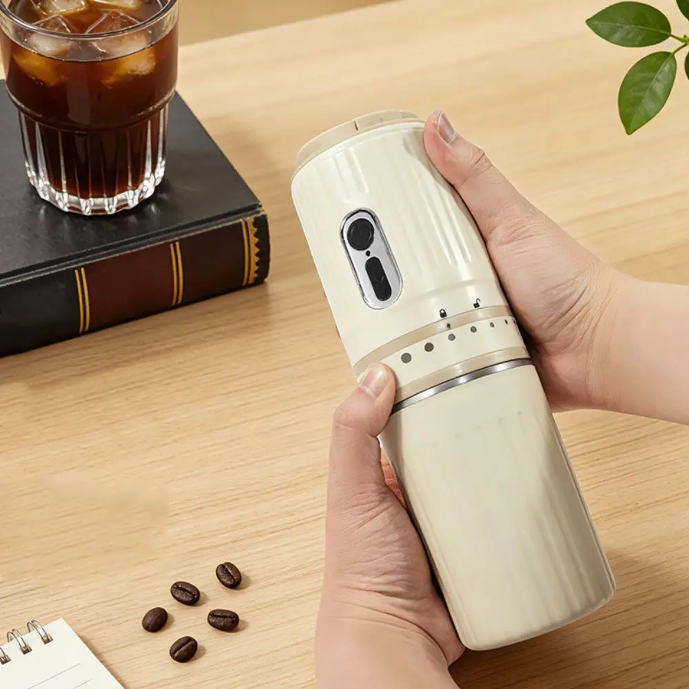 USB Rechargeable Electric Coffee Machine Cordless Hand-brewed Mini Espresso Machine One Key Operation Adjustable Thickness