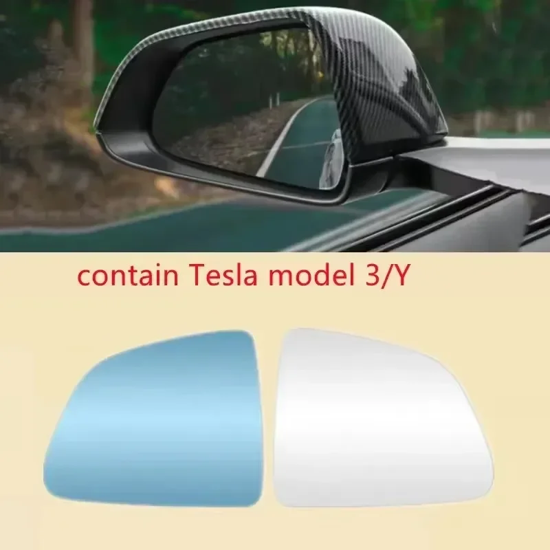 800R Car Side Heated Rearview Wing Mirror Glass left & right White & Blue Replacemen For Tesla Model 3  Model Y 2018-2022