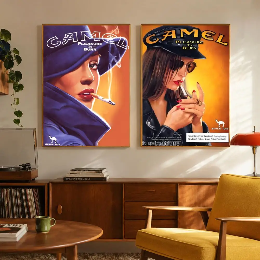 Vintage Brand Camel Cigarettes Poster Digital Solvent Print Waterproof PP Fade-Resistant Wall Art Room Decor Gift