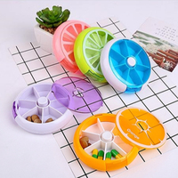 Mini Pill Box Weekly Medicine Pill Box Rotating PillBox Case Splitter Pill Organizer Portable Travel 7 Day Pills Container Case