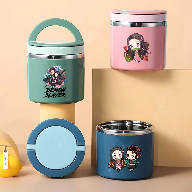 

Demon Slayer Kimetsu No Yaiba Insulated Lunch Box Boy Girl Cartoon Anime Dinner Pail Sealed Large Capacity Handheld Bento Boxes