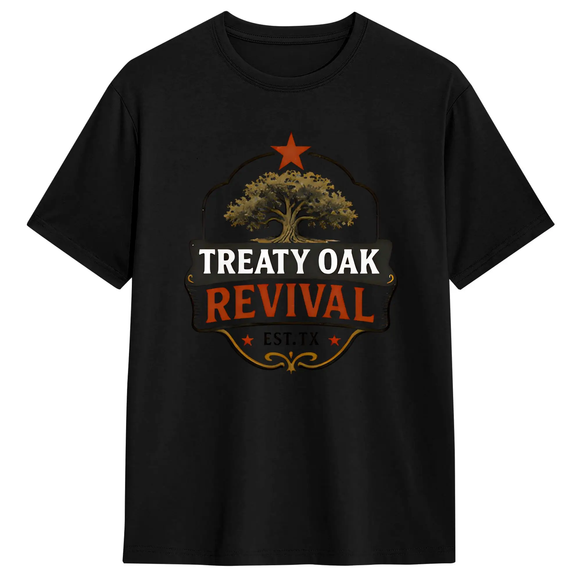 Men's T-Shirts Country Music Band Treaty Oak Revival Humorous 100% Cotton Tees Short Sleeve  T Shirt O Neck Tops Gift Idea