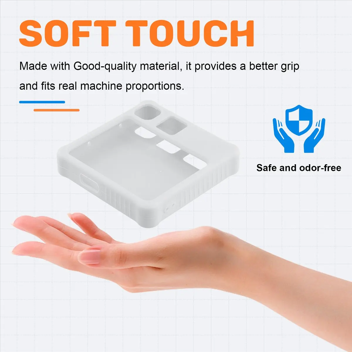 (A32M) Silicone Protective Case for Rabbit R1 AI Device Silicone Anti-Slip Protective Cover Perfect Fit for Rabbit R1 AI White