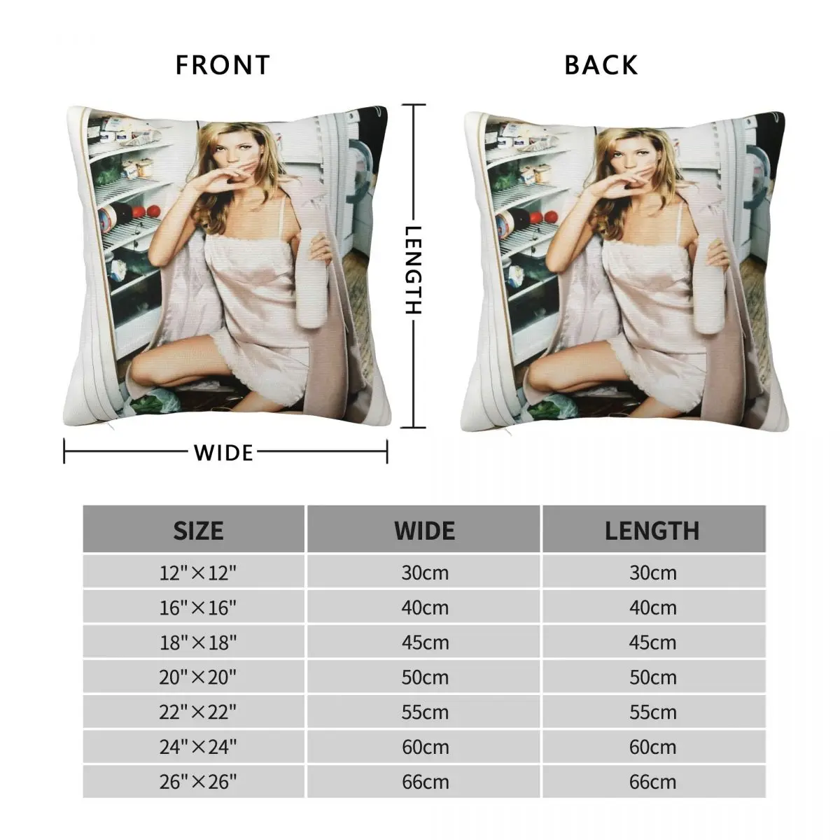 Kate Moss Fashion Colour Square Pillowcase Polyester Linen Velvet Printed Zip Decorative Pillow Case Home Cushion Cover 45x45