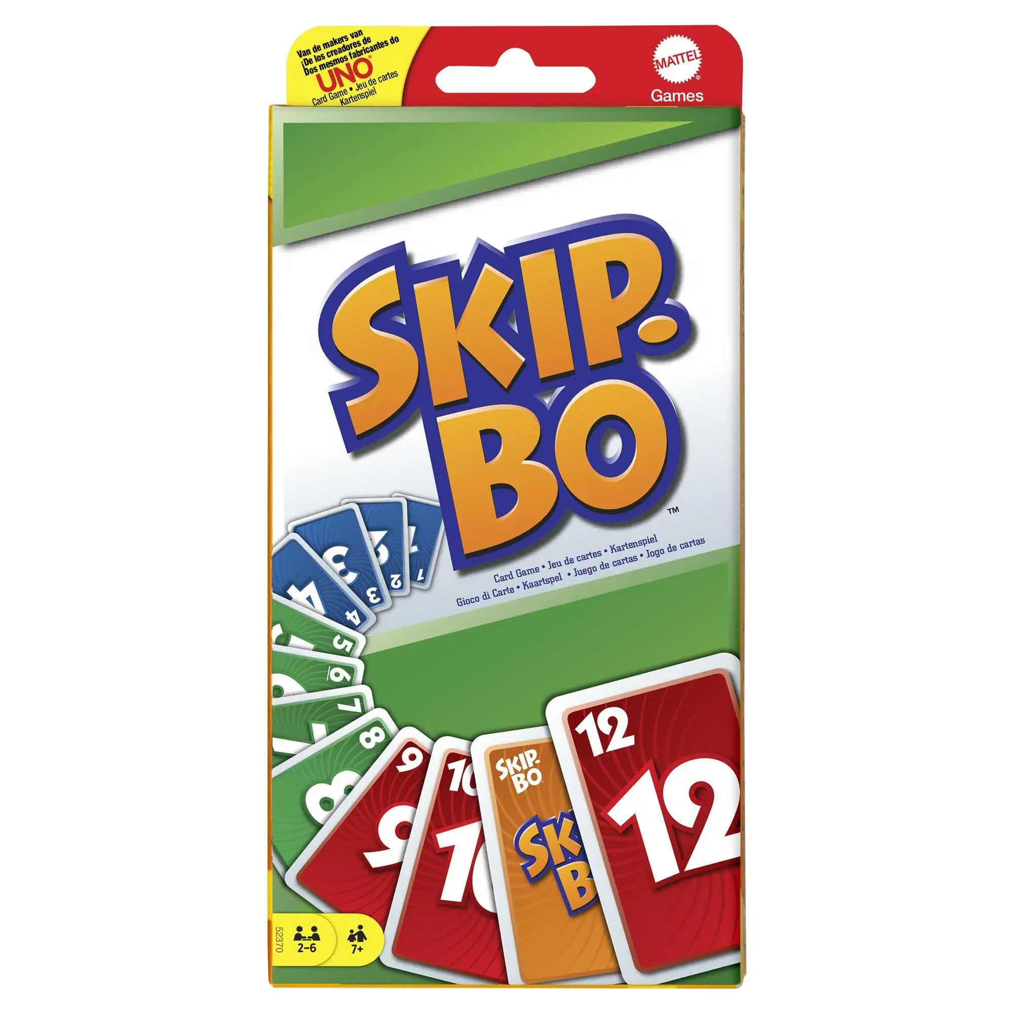 La tarjeta más vendida, "SKIP.BO", es una colección de tarjetas de juego aptas para reuniones familiares y fiestas.