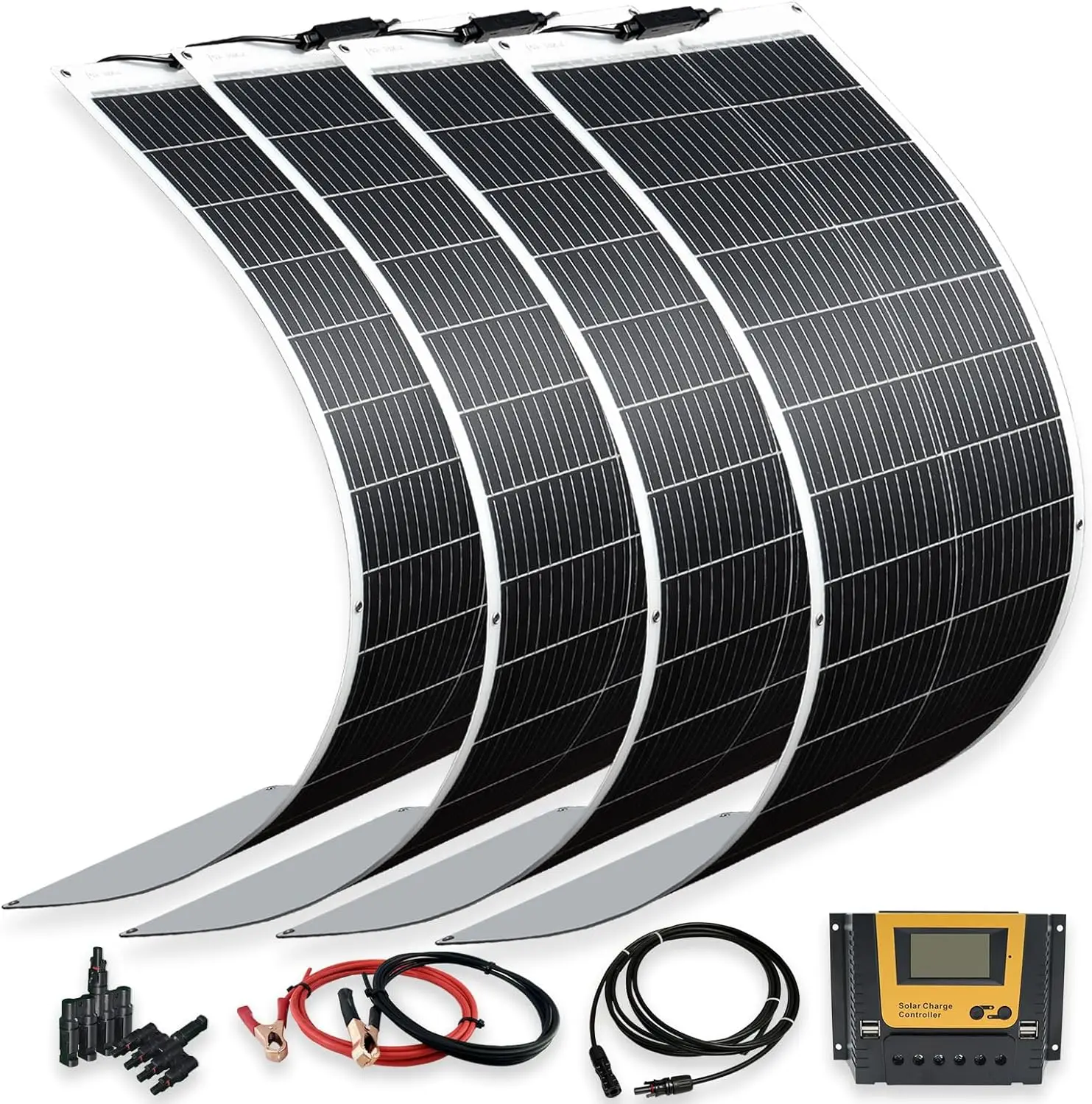 Flexible Solar Panels Solar System Kit Monocrystalline Cell Module 40A Controller for Off Grid Solar Battery Charge