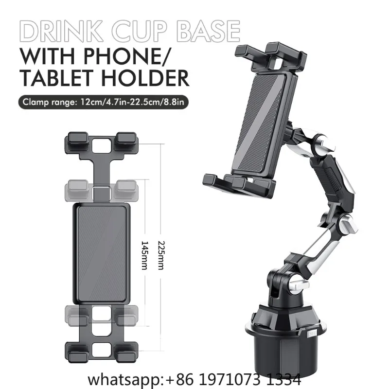 Universal Car Cup Holder with Long Adjustable Arm for Phone Tablet