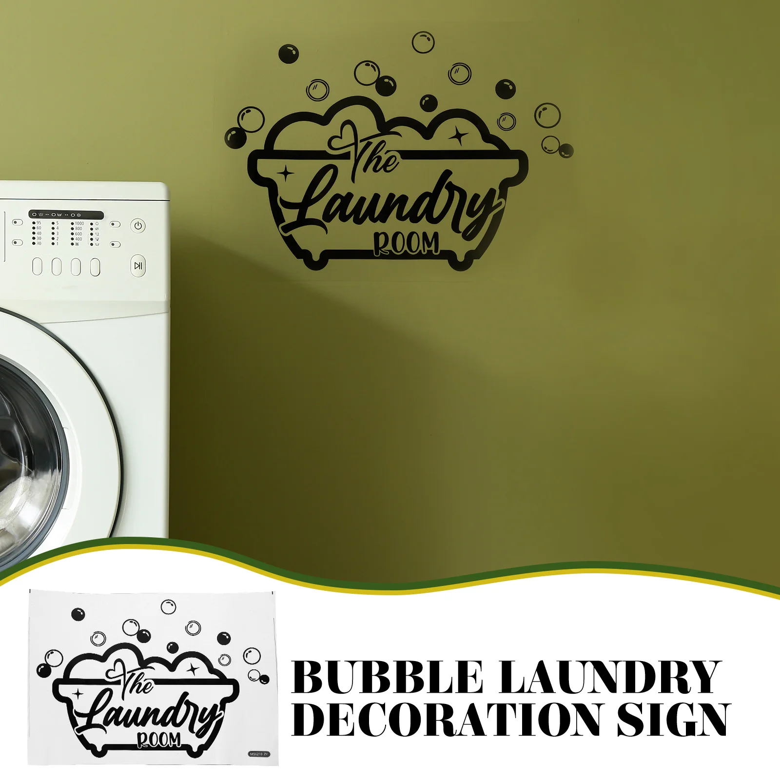 

2pcs Laundry Room Decor Wall Stickers Retro Farmhouse Style Home Decorations Rustic Adhesive Resistant Longlasting for Bathroom
