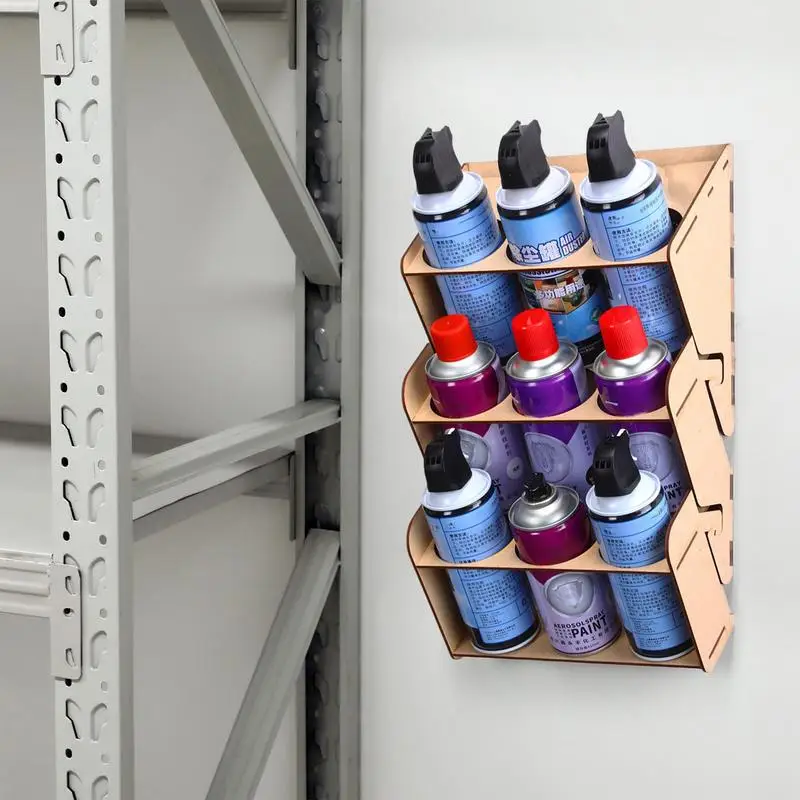 Spray Can Holder Large Capacity Paint Bottle Organizer Spray Paint Storage 9-Can Paint Can Holder Spray Paint Can Wall Shelf