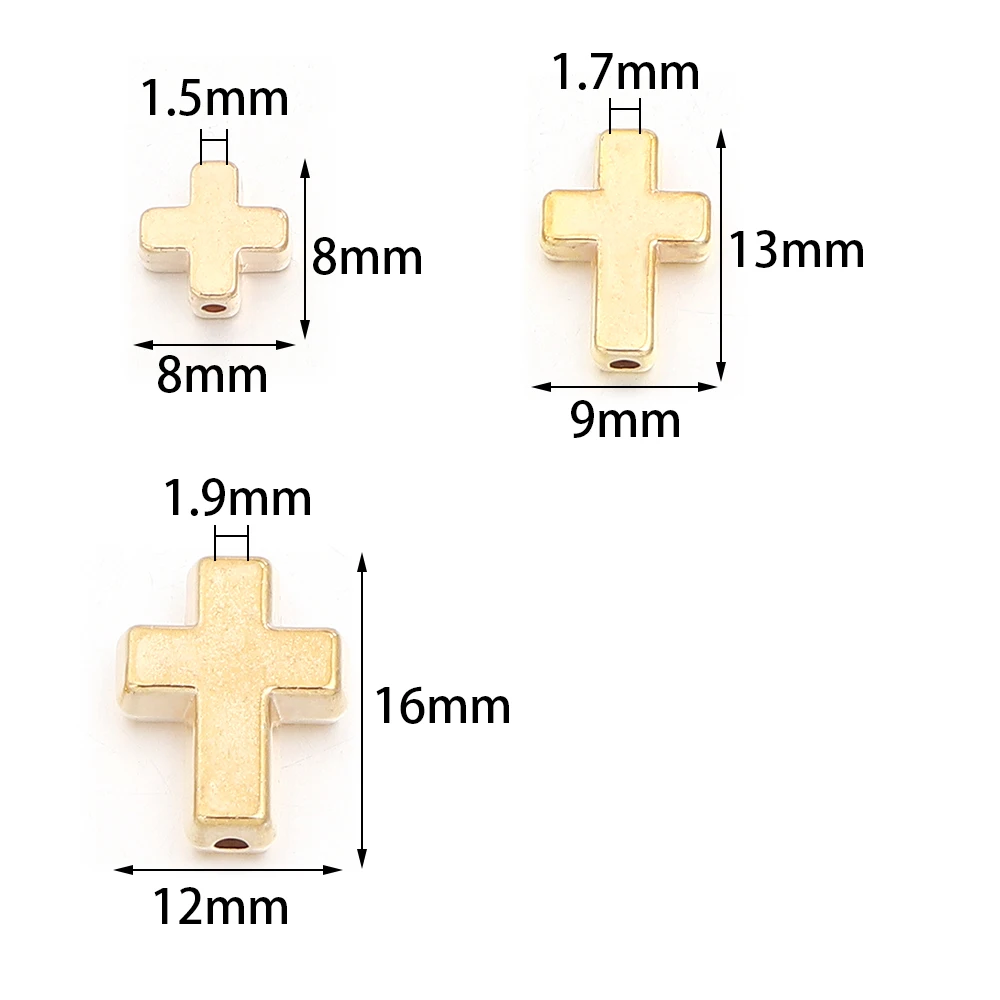 50-100pcs/lot CCB Cross Beads 8X8mm 9X13mm 12X16mm Loose Spacer Beads For Jewelry Making DIY Bracelet Necklace Accessories image 6
