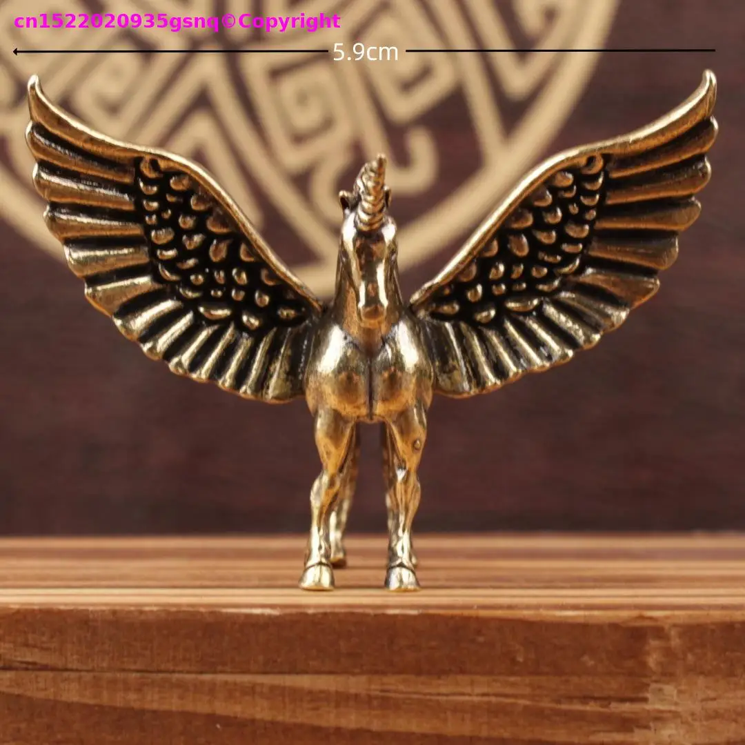 Fairy tale characters Creative retro crafts Copper carving ornament Copper sculpture art angel Unicorn Pegasus FLYING HORSE
